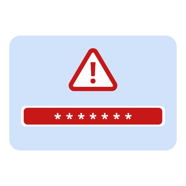 Vector wrong password alert error icon cartoon vector user modern account