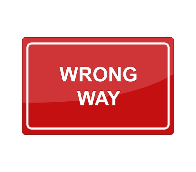 Vector wrong way sign