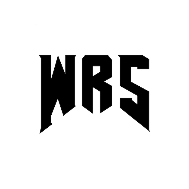 WRS ブラック・アンド・ホワイト・カラー・コンビネーション WRS ロゴデザイン WRS ベクトル WRS アイコン WRS アルファベット WRS タイポグラフィー