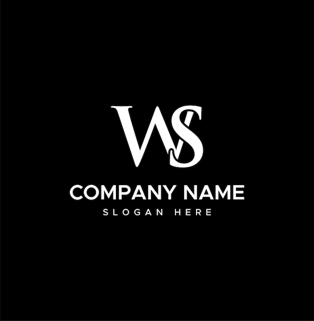 Vector ws letter logo or w s initials design in vector format