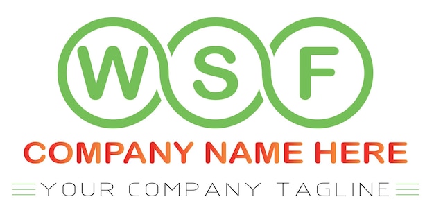 Vector wsf letter logo design