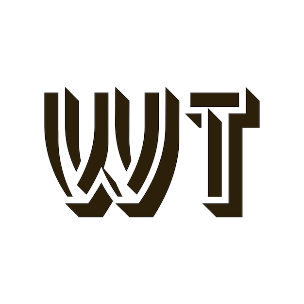 Vettore progettazione del logo wt