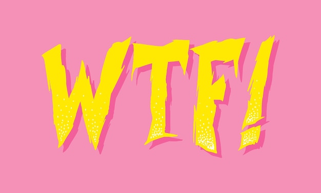 Vector wtf chat word typography