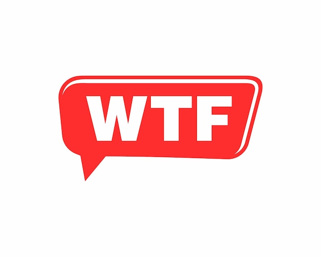 Wtf icon in speech bubble simple flat style trend modern logotype graphic art design on white background concept of exclaim with negative conversation