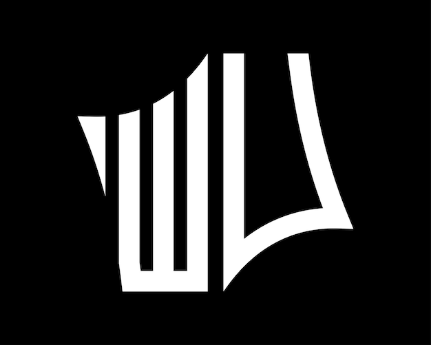 Design vettoriale della lettera del logo wu