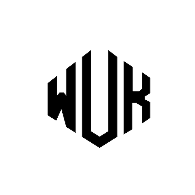 Vector wuk letter logo design with polygon shape wuk polygon and cube shape logo design wuk hexagon vector logo template white and black colors wuk monogram business and real estate logo