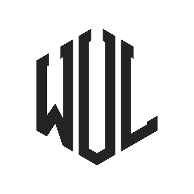 ロゴのデザイン: WUL 文字WUL モノグラム ロゴは六角形の形を用いたものです