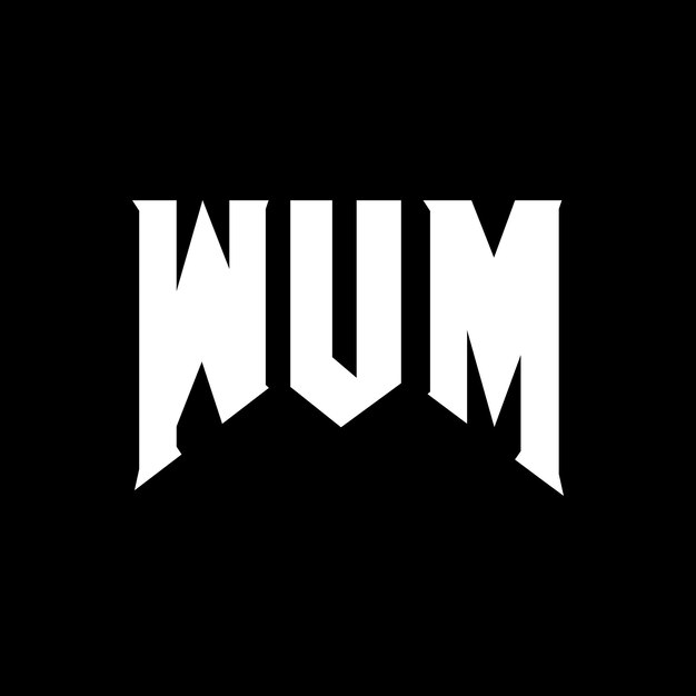 WUM letter logo ontwerp voor technologiebedrijf WUM logo ontwerp zwarte en witte kleurencombinatie WUM logo WUM vector WUM ontwerp WUM icoon WUM alfabet WUM typografie logo ontwerp