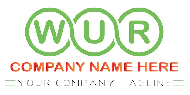 Wur letter logo design