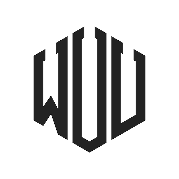 WUUのロゴデザイン: 頭文字 WUUモノグラム 六角形の形を用いたロゴ