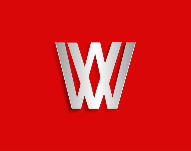 WV letter design on red background for companies and brands