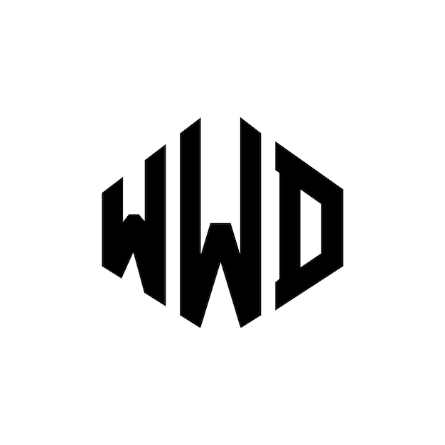 Дизайн логотипа с буквой WWD с формой многоугольника WWD дизайн логотипа в форме полигона и куба WWD векторный логотип шестиугольник WWD белый и черный цвета WWD монограмма бизнес и логотип недвижимости