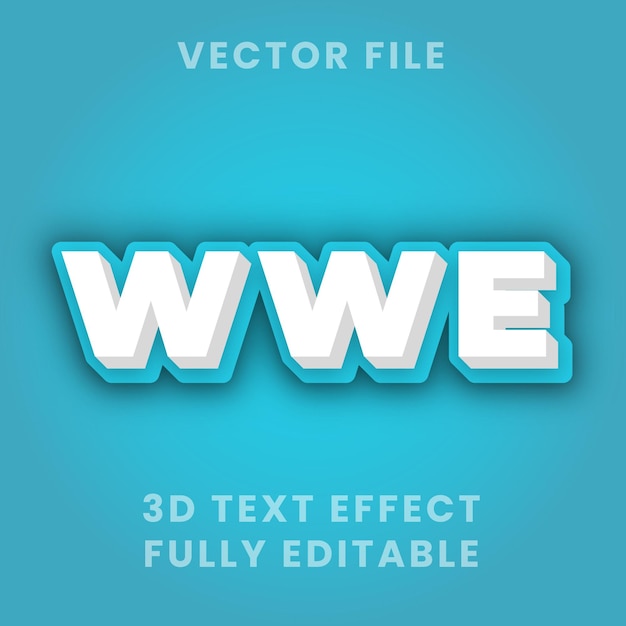 Vector wwe word letter editable text effect design