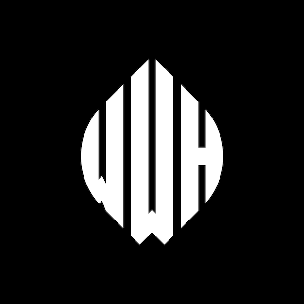 WWH cirkel letter logo ontwerp met cirkel en ellips vorm WWH ellips letters met typografische stijl De drie initialen vormen een cirkel logo WWH Circle Emblem Abstract Monogram Letter Mark Vector