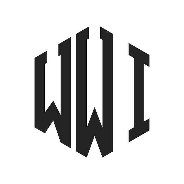 WWI ロゴデザイン イニシャルレター WWI モノグラム ロゴは六角形を使用しています