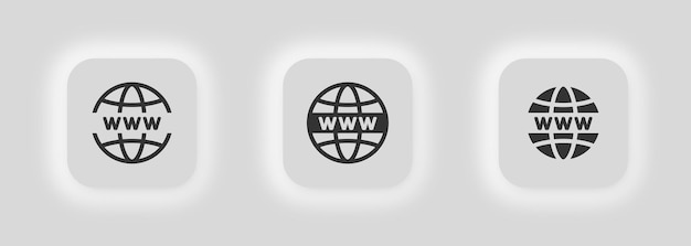 Веб-иконка WWW Интернет-сайт иллюстрация символ глобус вектор кнопки приложения