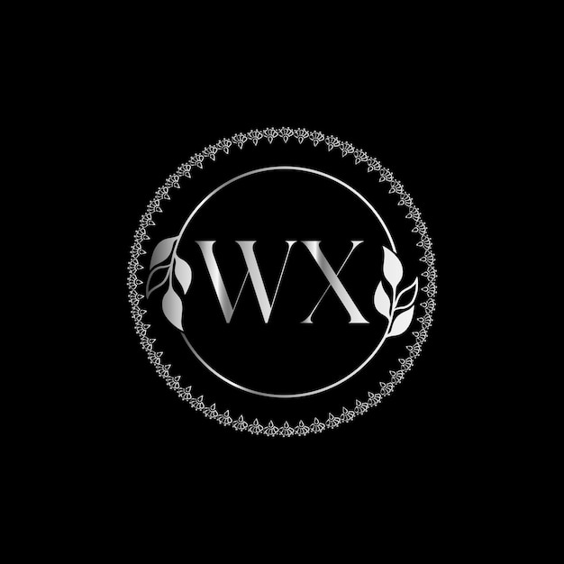 Wx monogram logotype for celebration , jewelry wedding, greeting card, invitation vector template