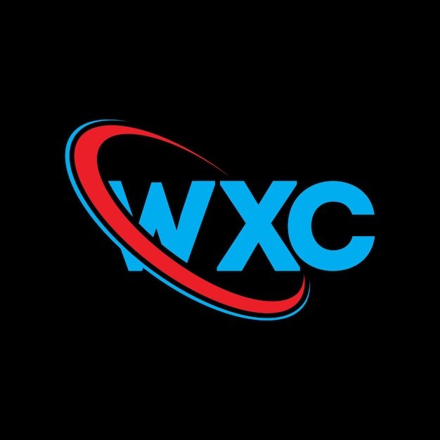 Vector wxc logo wxc brief wxc letter logo ontwerp initialen wxc logotype gekoppeld aan cirkel en hoofdletters monogram logotype wxc typografie voor technologiebedrijf en vastgoedmerk