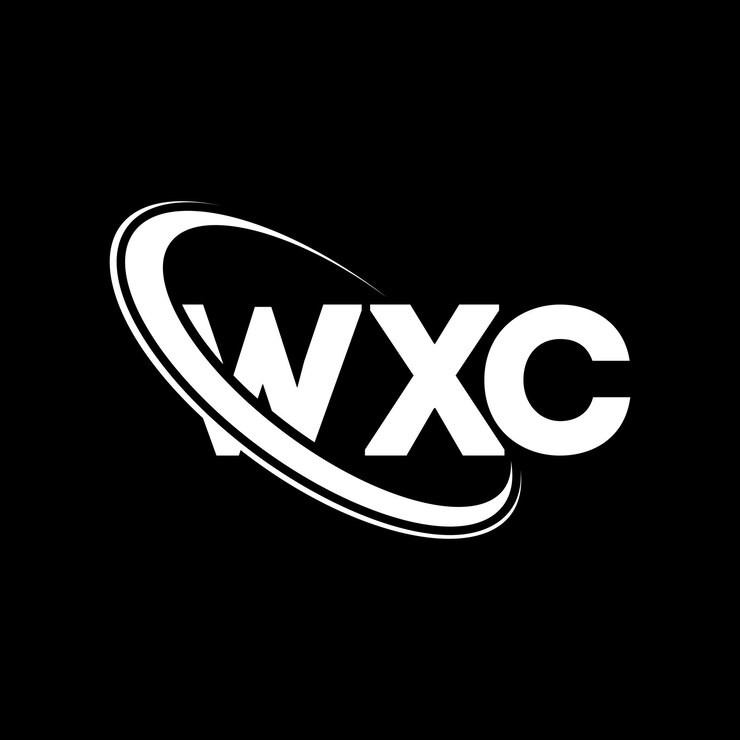 Vector wxc logo wxc brief wxc letter logo ontwerp initialen wxc logotype gekoppeld aan cirkel en hoofdletters monogram logotype wxc typografie voor technologiebedrijf en vastgoedmerk