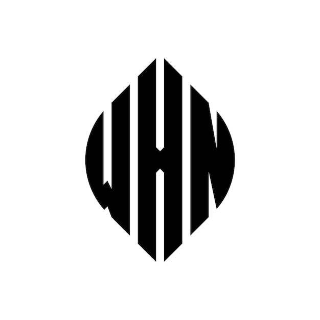 Vector wxn cirkel letter logo ontwerp met cirkel en ellips vorm wxn ellips letters met typografische stijl de drie initialen vormen een cirkel logo wxn circle emblem abstract monogram letter mark vector