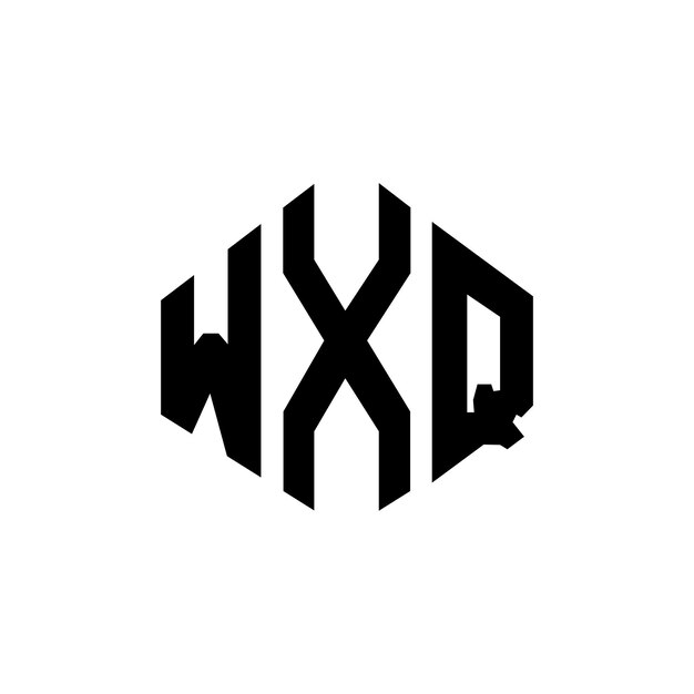 Вектор Дизайн логотипа букв wxq с формой многоугольника wxq многоугольный и кубический дизайн логотипа wxq шестиугольный векторный шаблон логотипа белые и черные цвета wxq монограмма бизнес и логотип недвижимости
