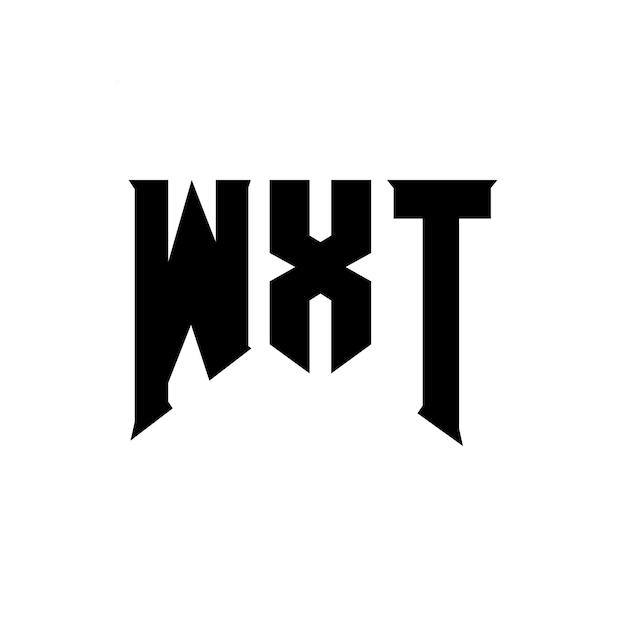 WXT буквенный дизайн логотипа для технологической компании WXT дизайнер логотипа черно-белого цвета WXT логотип WXT вектор WXT дизайн WXT икона WXT алфавит WXT типография дизайнер логотип