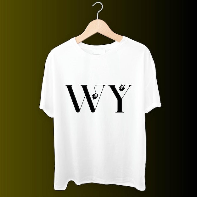 wy white t shirt design