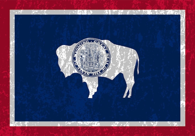 Wyoming staat grunge vlag Vector illustratie