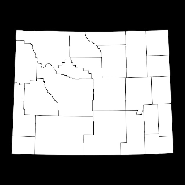 Wyoming state map with counties Vector illustration