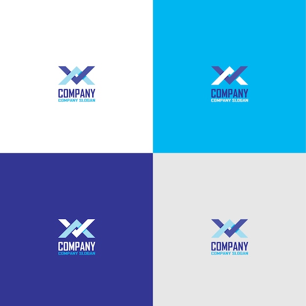 Vector x blue icon-logo