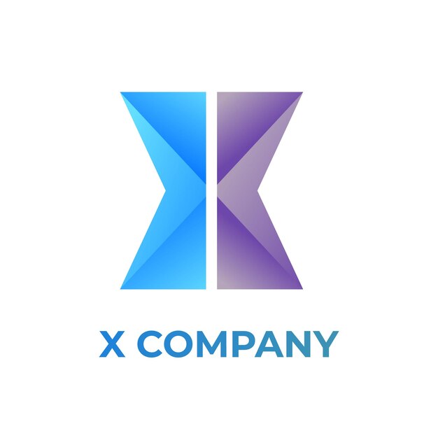 X brief verloop modern trendy vector logo ontwerp