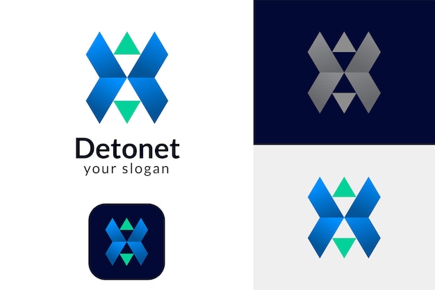 x gradient abstract logo design