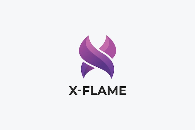 Vector x latter flame minimal logo