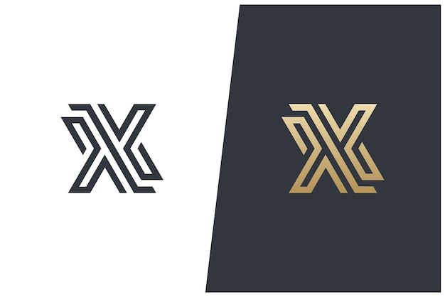 X letter abstract monogram vector logo concept design modern elegant luxury style