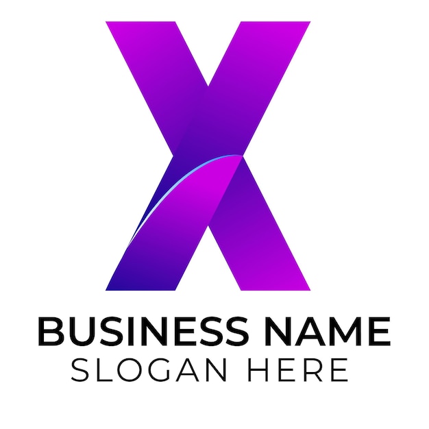 X letter logo business name that is labeledbusiness name