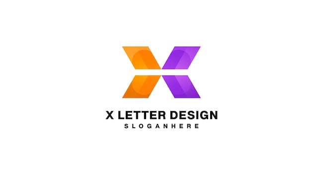 Gradiente del logo della lettera x colorato