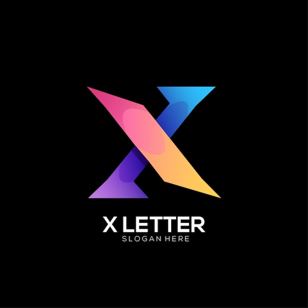 X letter logo kleurrijk ontwerp verloop