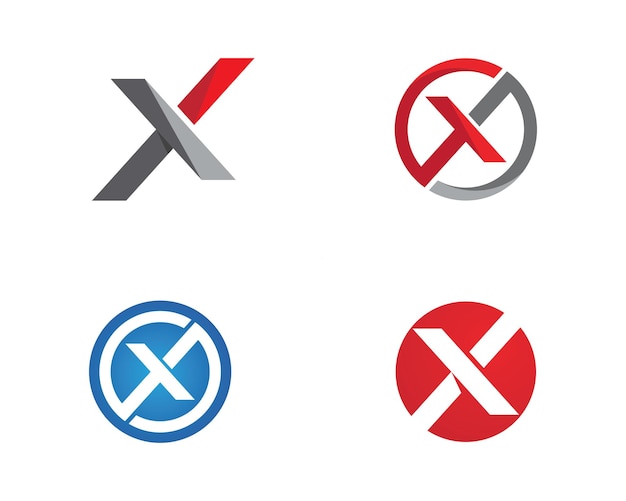 X letter logo template vector icon design