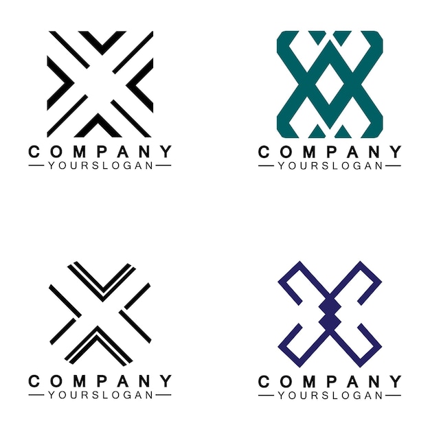 X Letter Logo Template vector icon illustration design