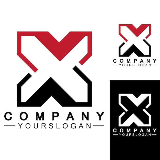 X lettera logo modello icona vettore illustrazione design