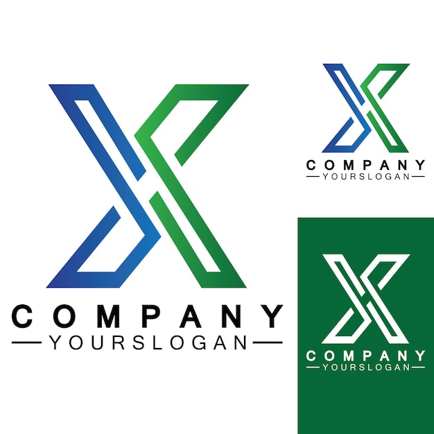 X lettera logo modello icona vettore illustrazione design