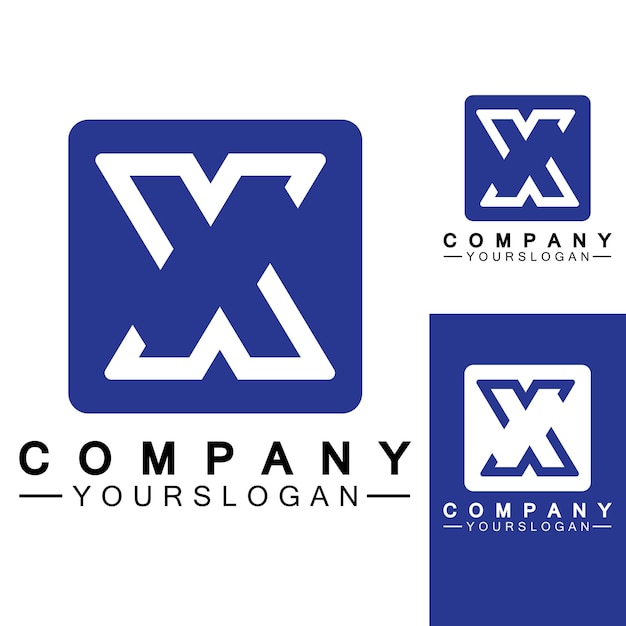 X letter logo template vector pictogram illustratie ontwerp