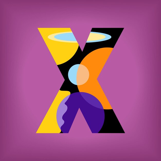 X Letter Pattern Vector Illustration