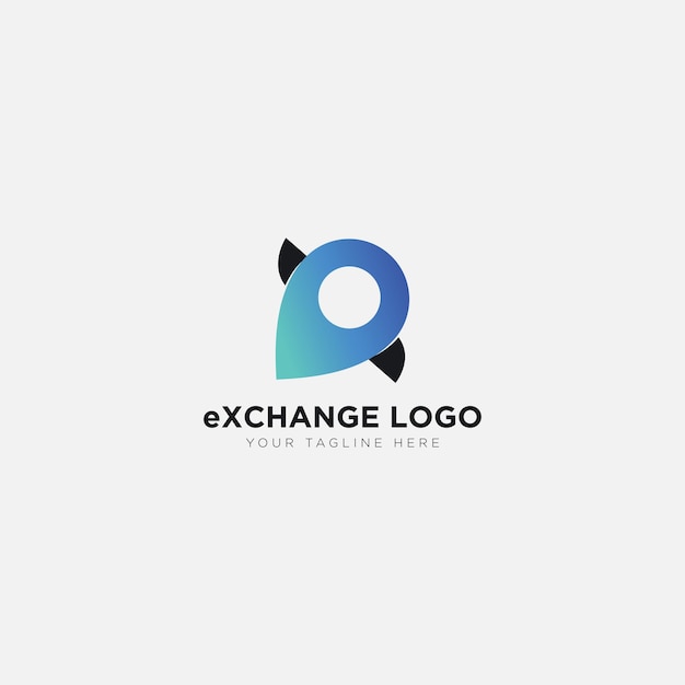 X letter and pin location vector logo