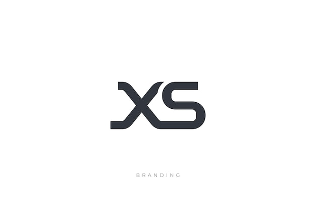 Lettera x xs monogram vector logo letter combinazione lettermark