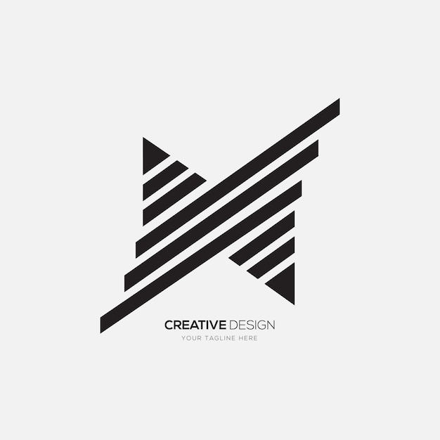 X line art modern stylish creative initial monogram unique logo design