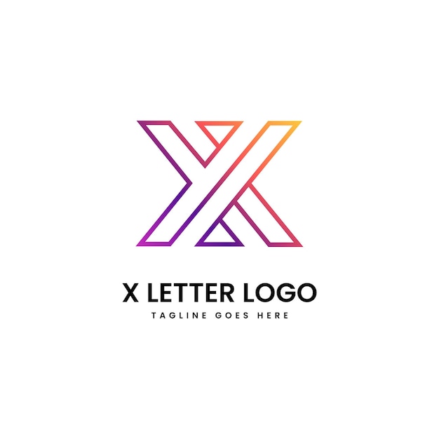 X logo design and template creative x icon initials based letters in vector