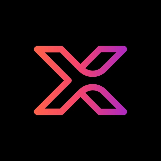 X logo markeren futuristische levendige kleurrijke lettermark vector