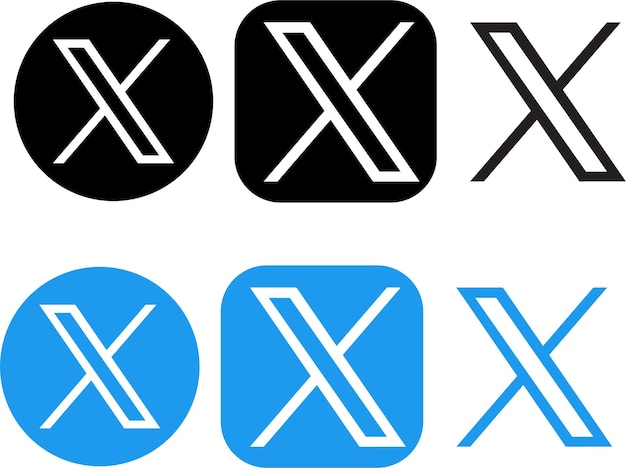 X logo social media icons vector