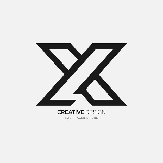 X modern letter branding line art logo